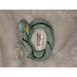 Vintage Ceramic Snake Ashtray with Match Holder